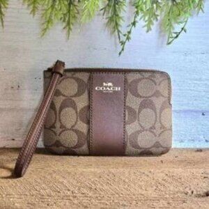Leather Coach Wristlet Wallet